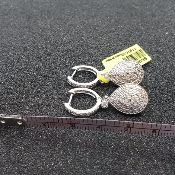 Diamond Sterling Silver Reversible Earrings TGW 0.20 cts - Picture 11 of 14